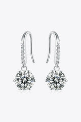 6-Prong Moissanite Drop Earrings - Trendsi - Flyclothing LLC