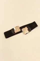 Geometric Buckle Elastic Wide Belt - Trendsi - Flyclothing LLC