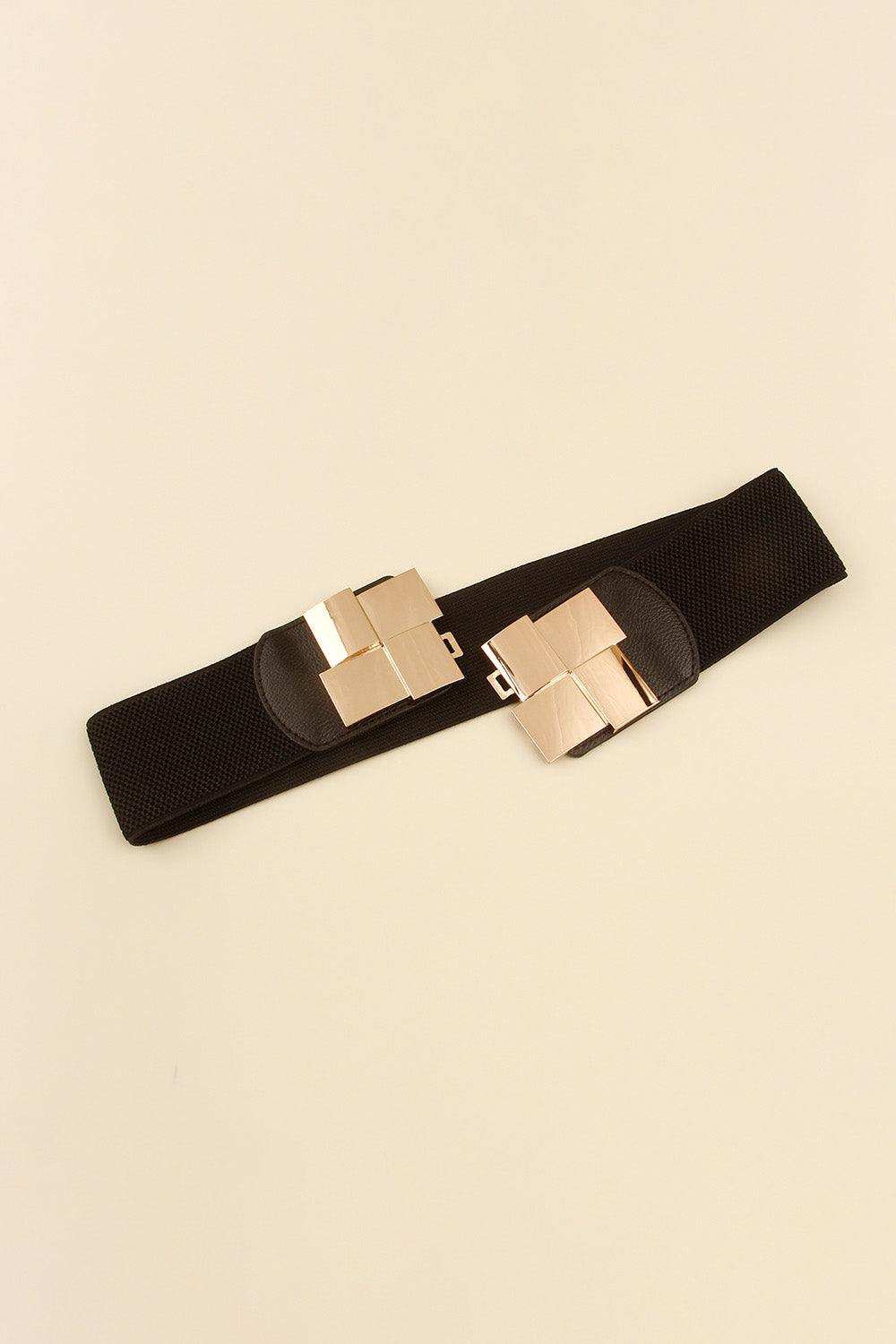 Geometric Buckle Elastic Wide Belt - Trendsi - Flyclothing LLC