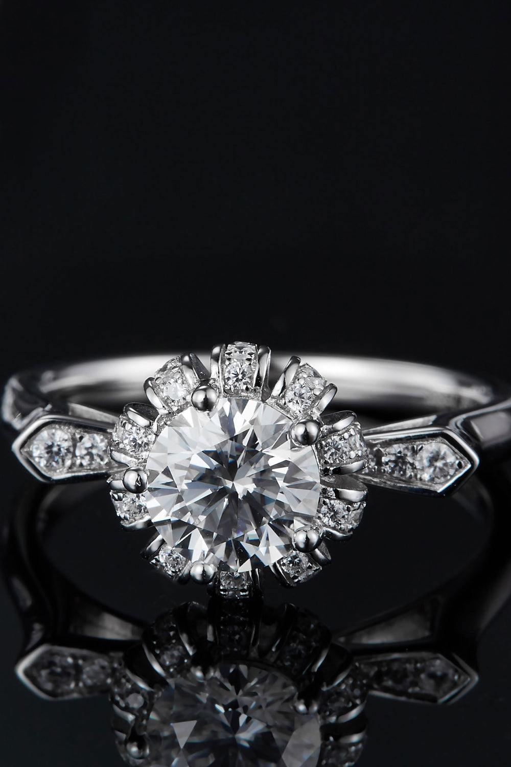 1 Carat Moissanite 925 Sterling Silver Ring - Trendsi