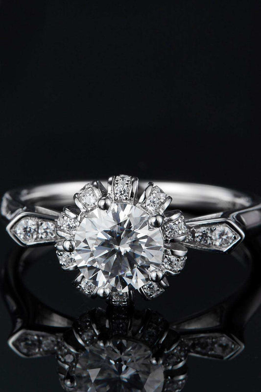 1 Carat Moissanite 925 Sterling Silver Ring - Trendsi - Flyclothing LLC