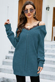 Openwork V-Neck Long Sleeve Sweater - Trendsi