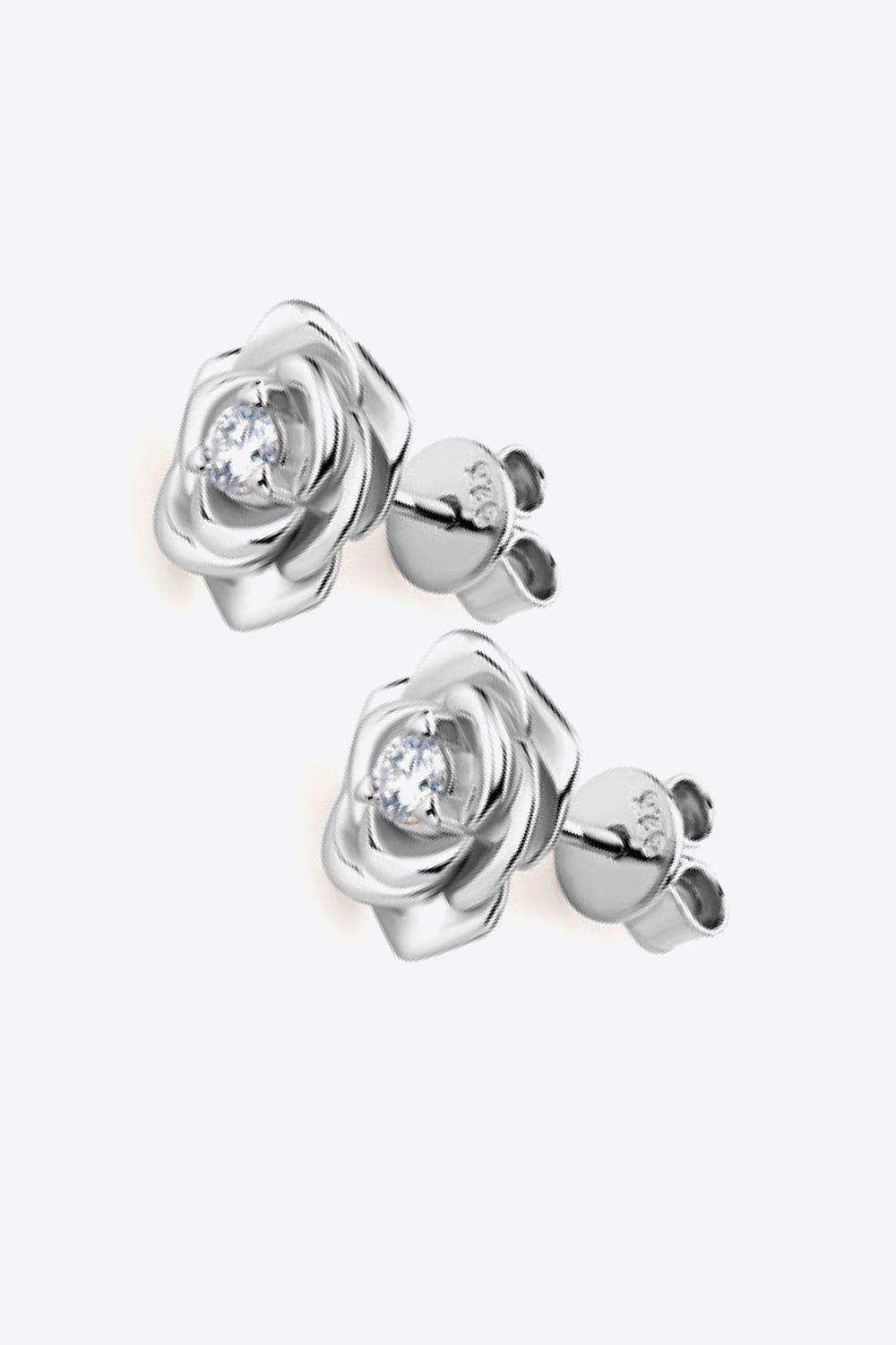 Moissanite Flower 925 Sterling Silver Earrings - Trendsi - Flyclothing LLC