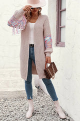 Fringe Sleeve Dropped Sholder Cardigan - Trendsi - Flyclothing LLC