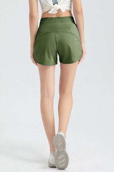 Elastic Waist Active Shorts - Trendsi - Flyclothing LLC