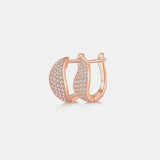 Moissanite 925 Sterling Silver Leaf Huggie Earrings - Trendsi - Flyclothing LLC