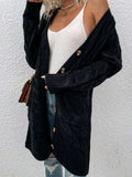 Cable-Knit Button Down Cardigan with Pockets - Trendsi - Flyclothing LLC