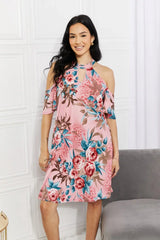 Sew In Love Full Size Fresh-Cut Flowers Cold-Shoulder Dress - Trendsi - Flyclothing LLC