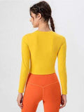 Round Neck Long Sleeve Active T-Shirt - Trendsi - Flyclothing LLC