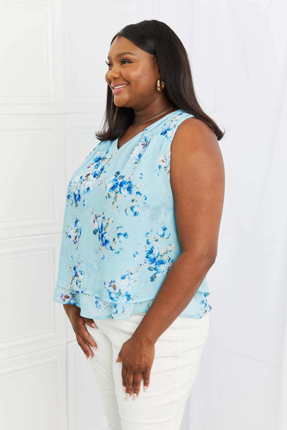 Sew In Love Off To Brunch Full Size Floral Tank Top - Trendsi - Flyclothing LLC