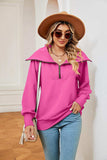Half-Zip Collared Sweatshirt - Trendsi - Flyclothing LLC