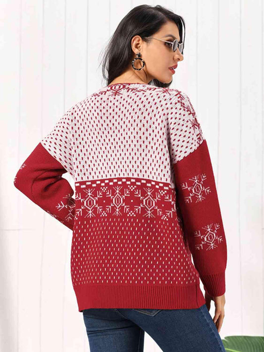 Snowflake Button Down Cardigan - Flyclothing LLC