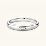 925 Sterling Silver Inlaid Moissanite Ring - Trendsi