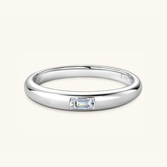 925 Sterling Silver Inlaid Moissanite Ring - Trendsi
