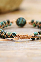 Handmade Beaded Copper Bracelet - Trendsi