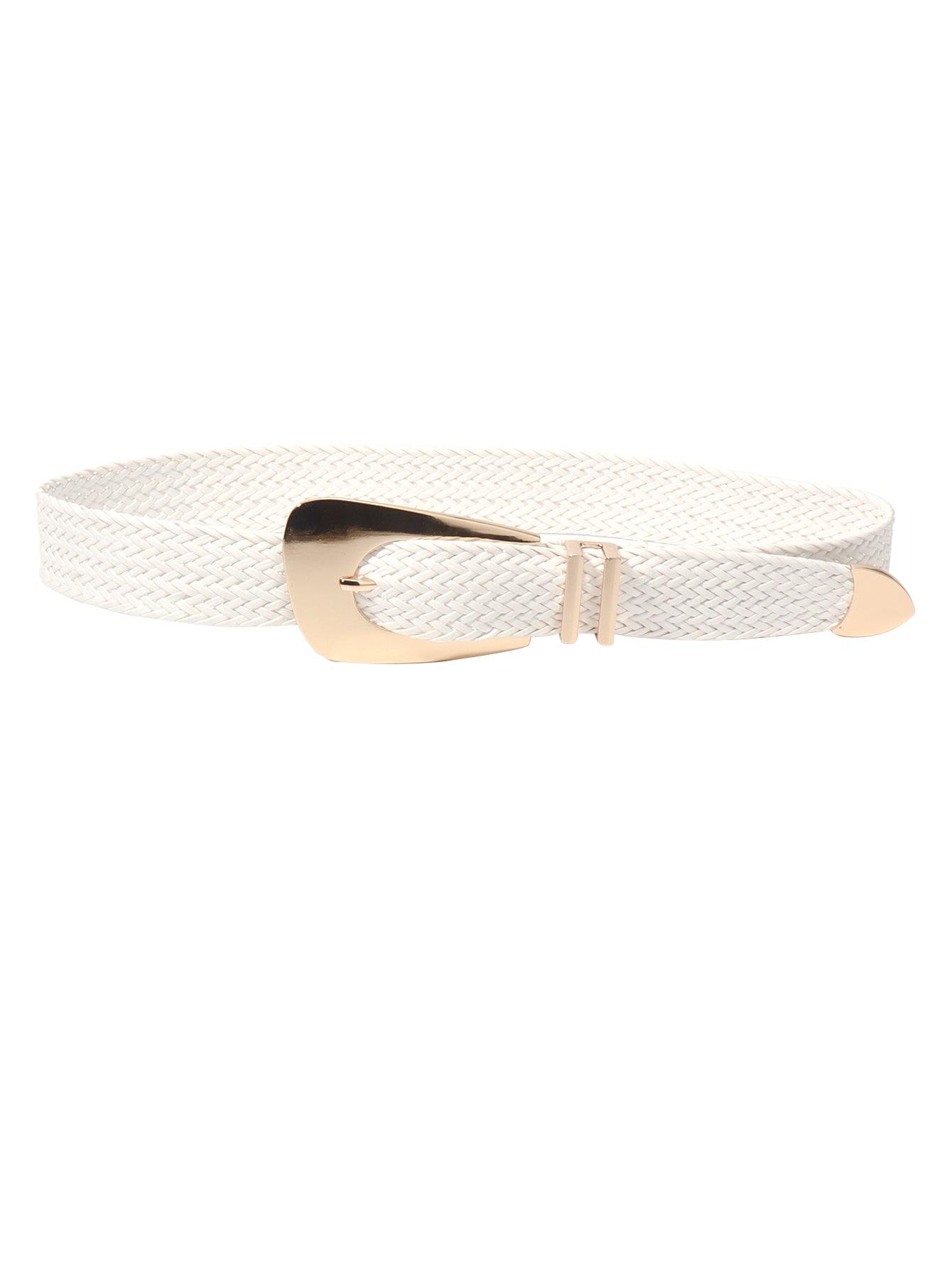 Irregular Buckle Braid Belt - Trendsi