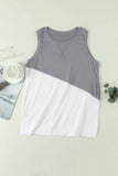Contrast Round Neck Tank Top - Trendsi - Flyclothing LLC