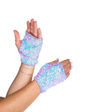 Roma Costume Open Finger Sequin Gloves - Roma Costume