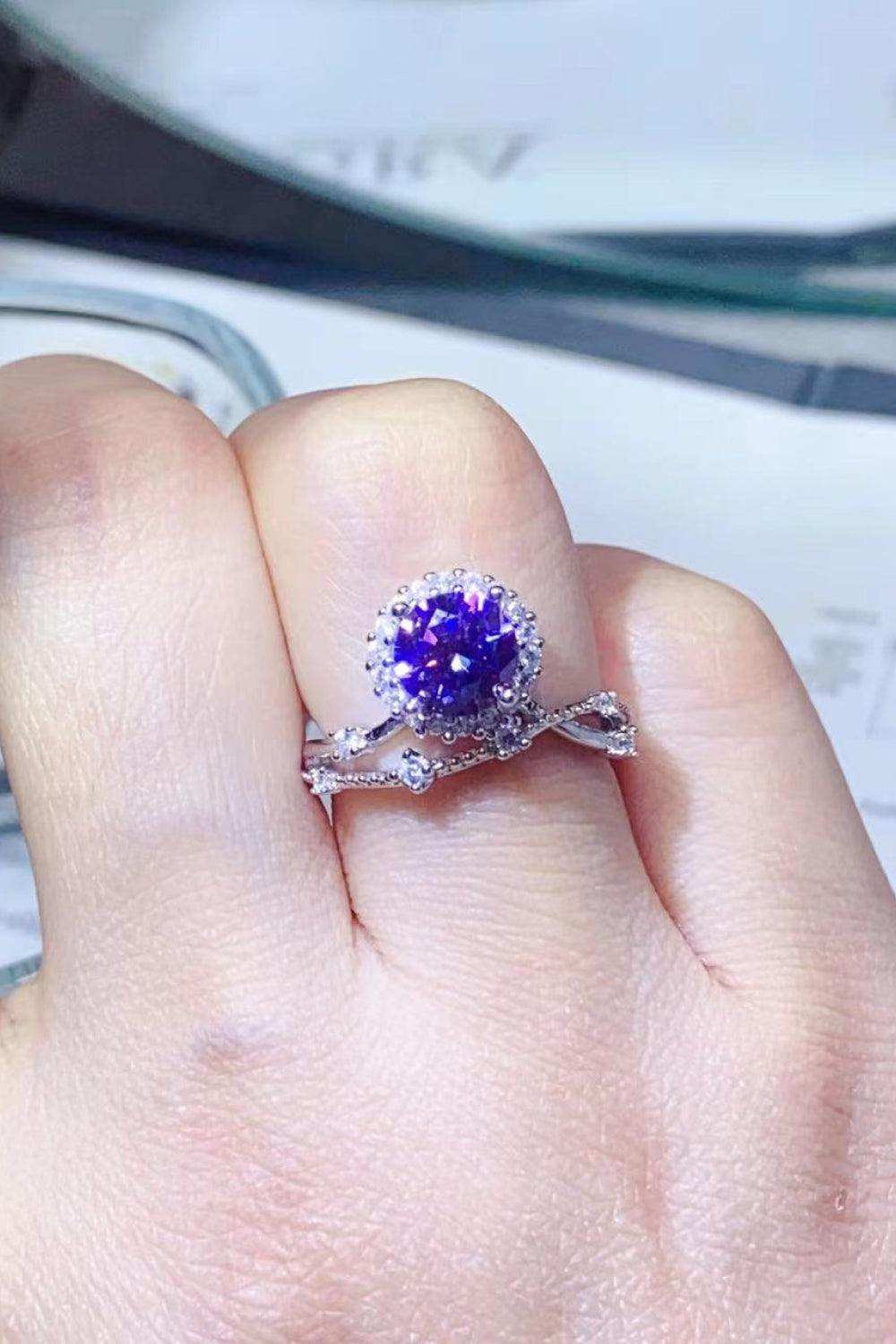 1 Carat Moissanite 925 Sterling Silver Ring - Trendsi - Flyclothing LLC