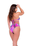 Roma Costume Tie-Dye Keyhole Tie Top - Roma Costume