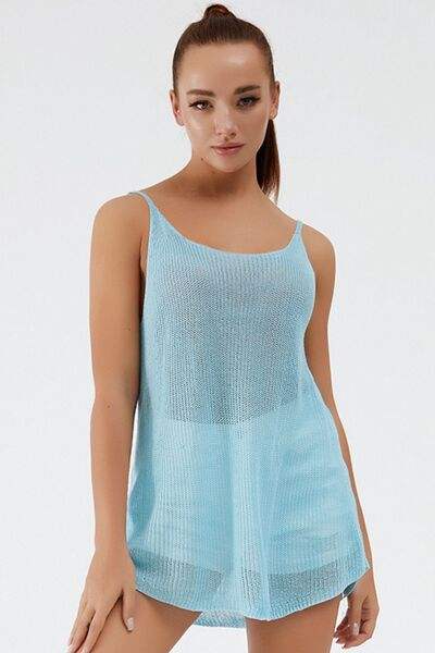 Scoop Neck Spaghetti Strap Knit Cami - Trendsi - Flyclothing LLC
