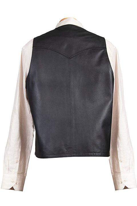 Scully BLACK LAMB W/BLACK OSTRICH TRIM OSTRICH TRIM VEST - Scully Leather - Flyclothing LLC