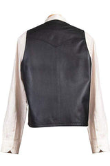Scully BLACK LAMB W/BLACK OSTRICH TRIM OSTRICH TRIM VEST - Scully Leather - Flyclothing LLC