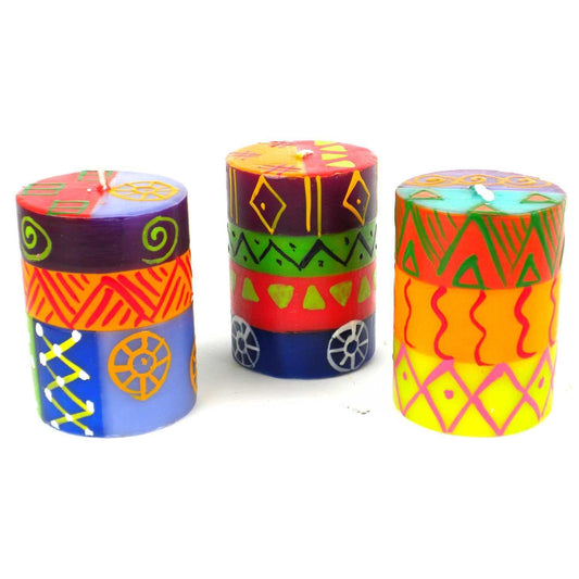 Hand Painted Candles - Three in Box - Shahida Design - Nobunto