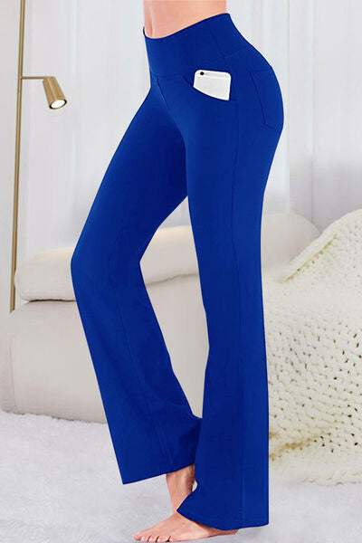 Pocketed High Waist Active Pants - Trendsi - Flyclothing LLC