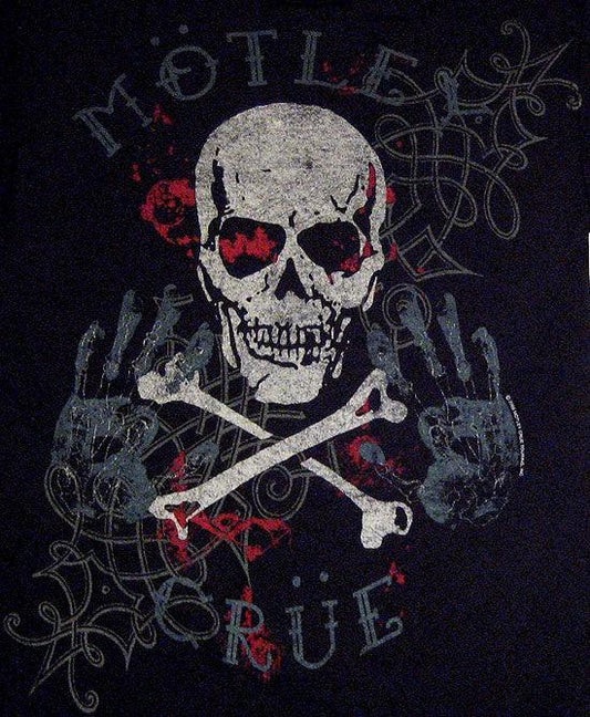 Motley Crue Pirate Skull Distressed T-Shirt - Flyclothing LLC