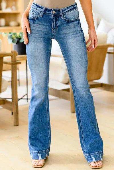 Cat's Whisker Bootcut Jeans with Pockets - Trendsi - Flyclothing LLC