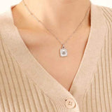 Butterfly Square Titanium Steel Pendant Necklace - Trendsi - Flyclothing LLC