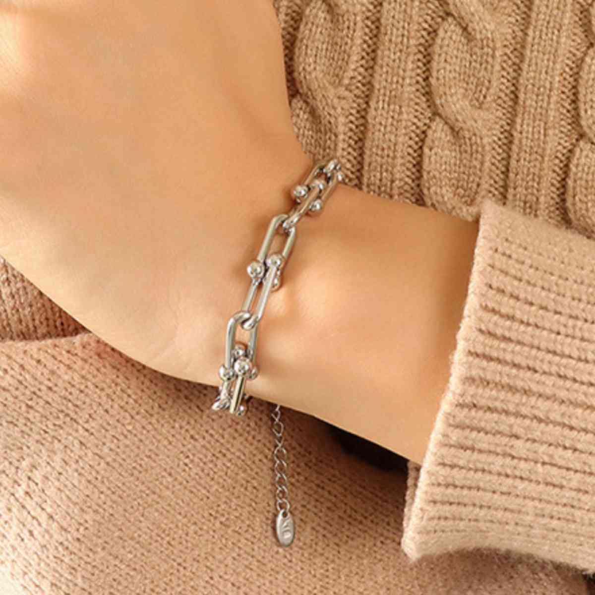 Chunky Chain Titanium Steel Bracelet - Trendsi