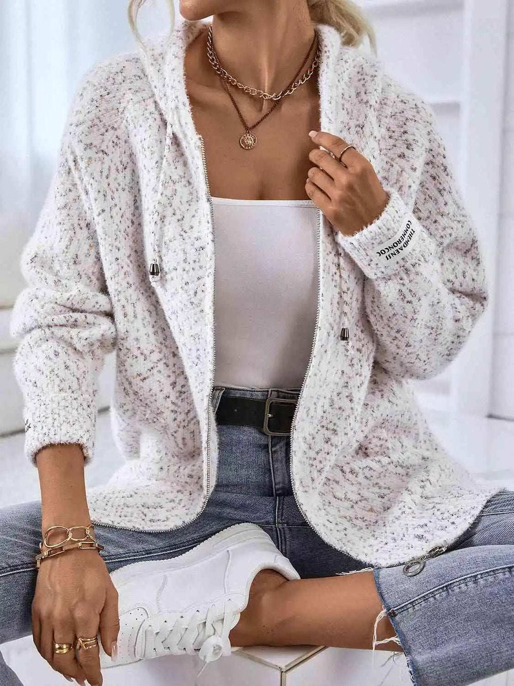 Zip-Up Hooded Sweater - Trendsi - Flyclothing LLC