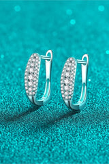 Moissanite Rhodium-Plated Earrings - Trendsi - Flyclothing LLC