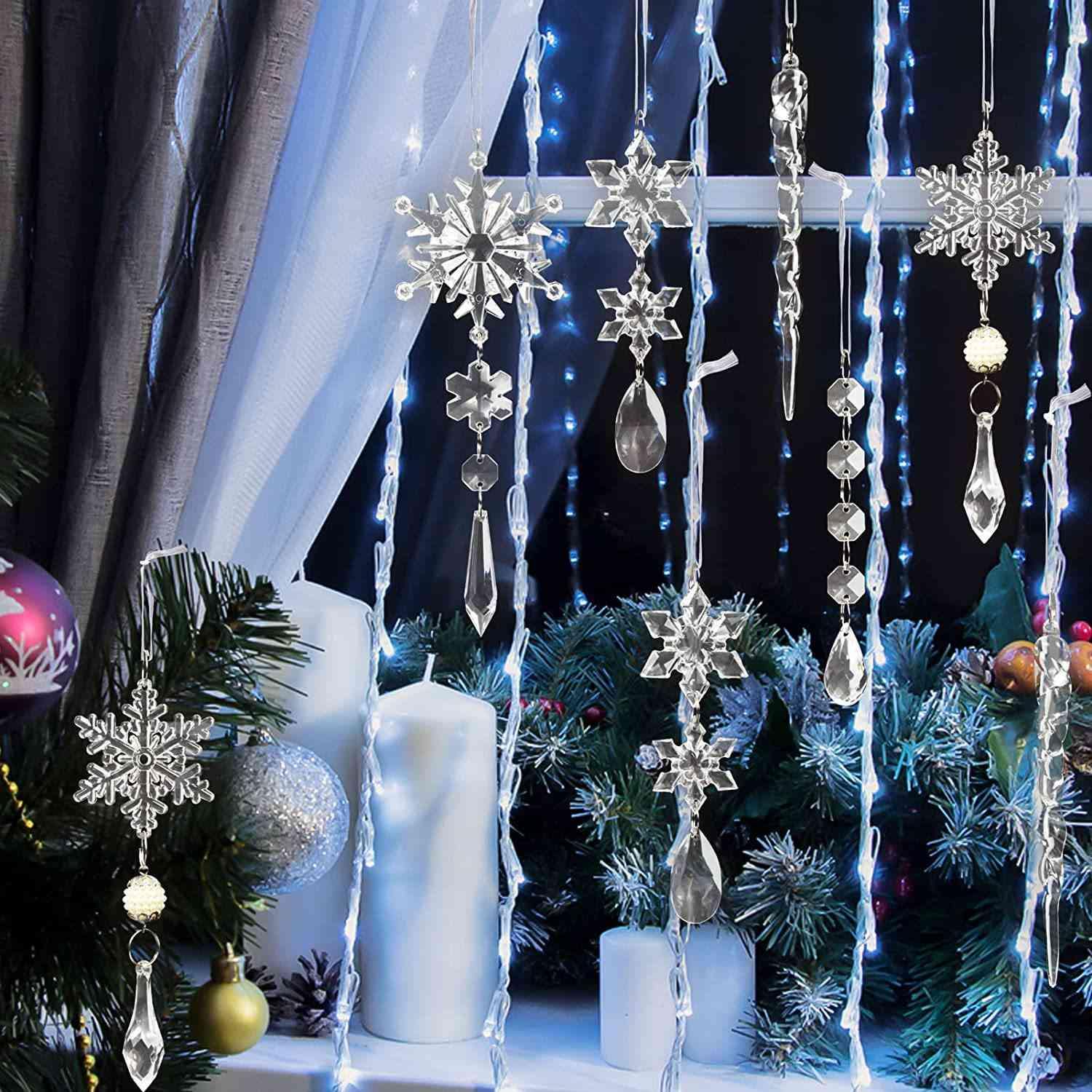10-Piece Acrylic Icicle Ornaments - Trendsi
