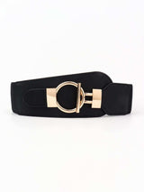 PU Elastic Wide Belt with Alloy Buckle - Trendsi - Flyclothing LLC