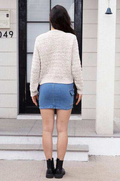 Button Up Round Neck Cardigan - Trendsi - Flyclothing LLC