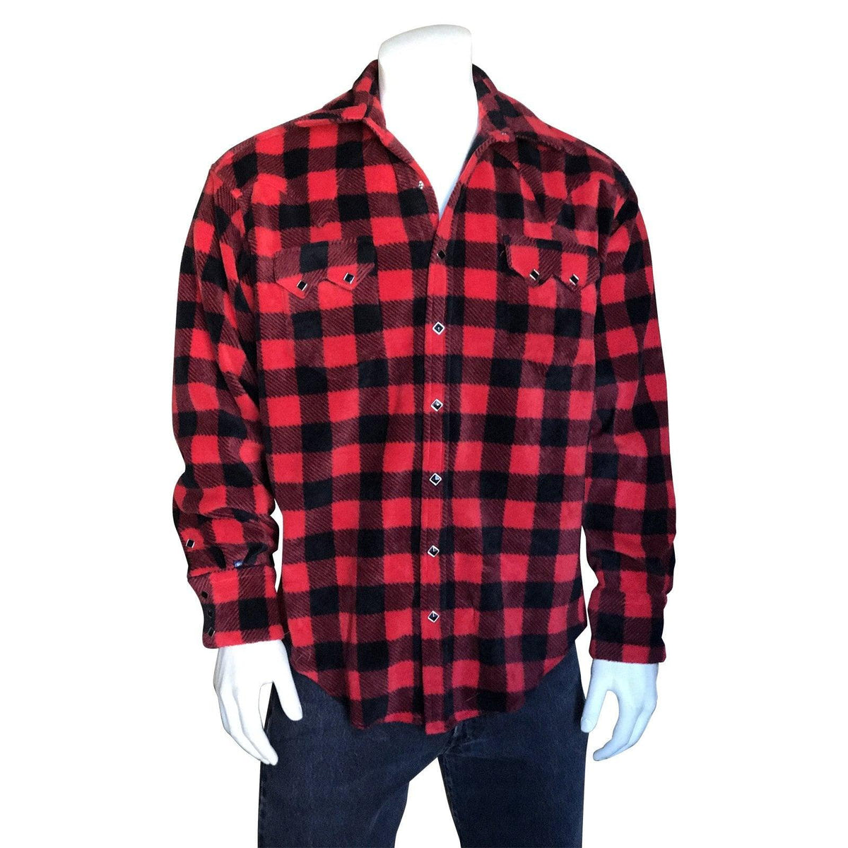 Rockmount Clothing Mens Buffalo Check Fleece Western Shirt 6100 Rb Sml - Flyclothing LLC