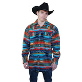 Rockmount Ranch Wear Mens Native Pattern Fleece Turquoise Western Shirt - Rockmount Clothing - Flyclothing LLC