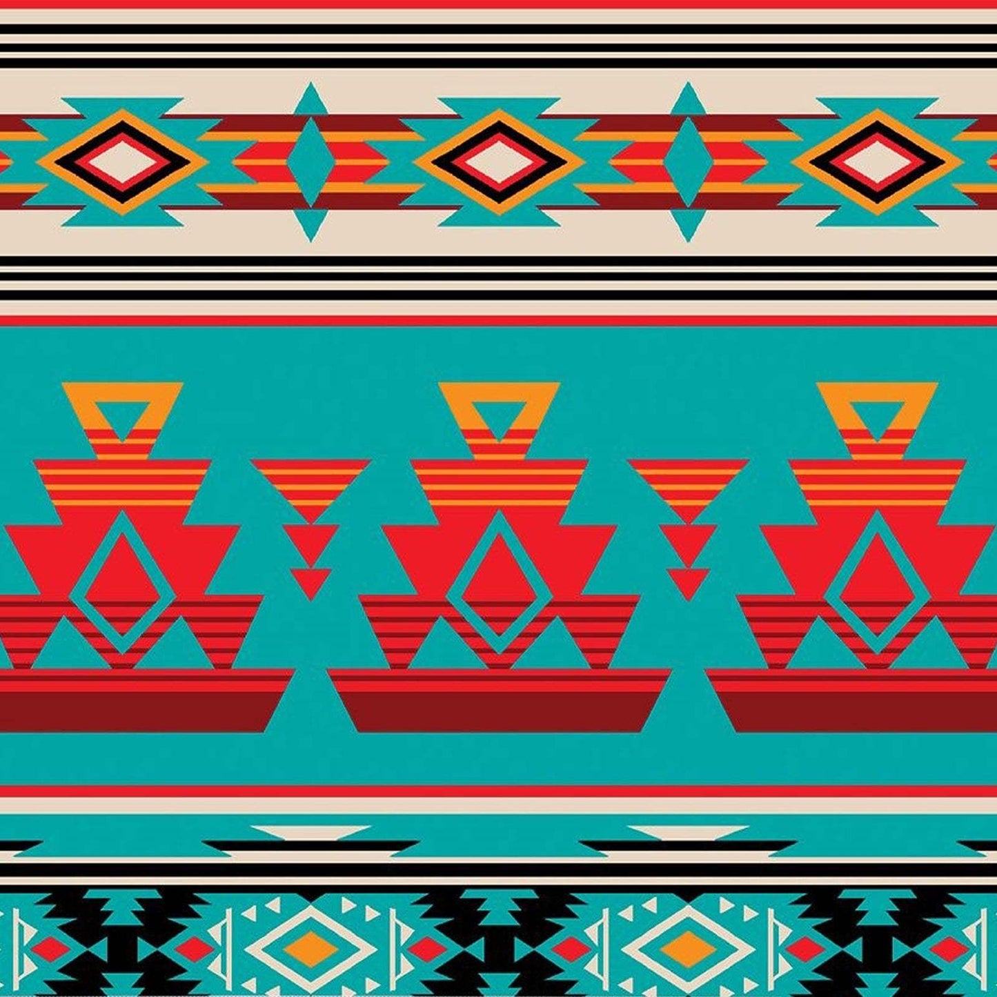 Rockmount Clothing Men's Native Pattern Fleece Western Shirt in Turquoise & Red - Rockmount Clothing - Flyclothing LLC