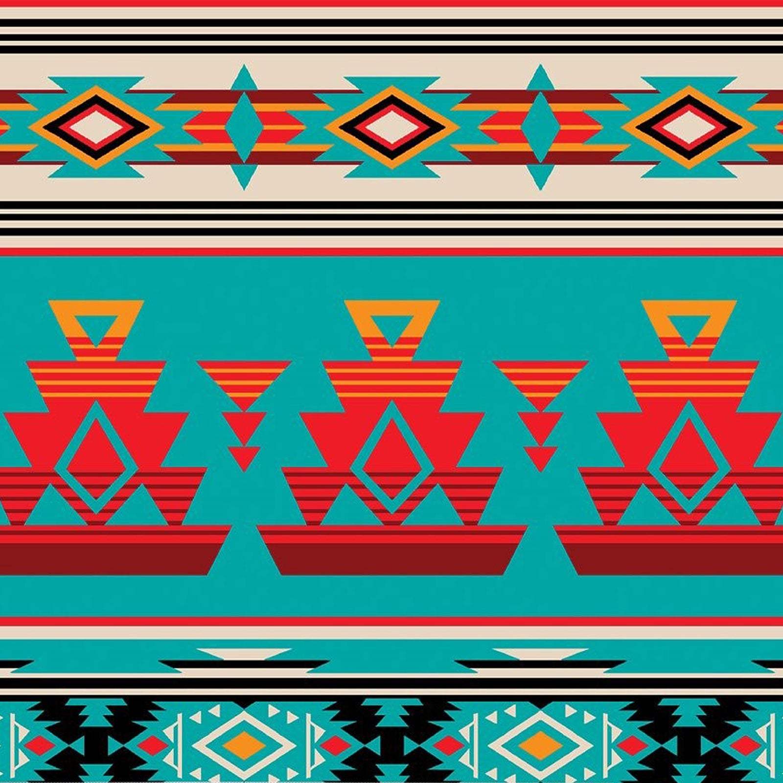 Rockmount Clothing Men's Native Pattern Fleece Western Shirt in Turquoise & Red - Rockmount Clothing - Flyclothing LLC
