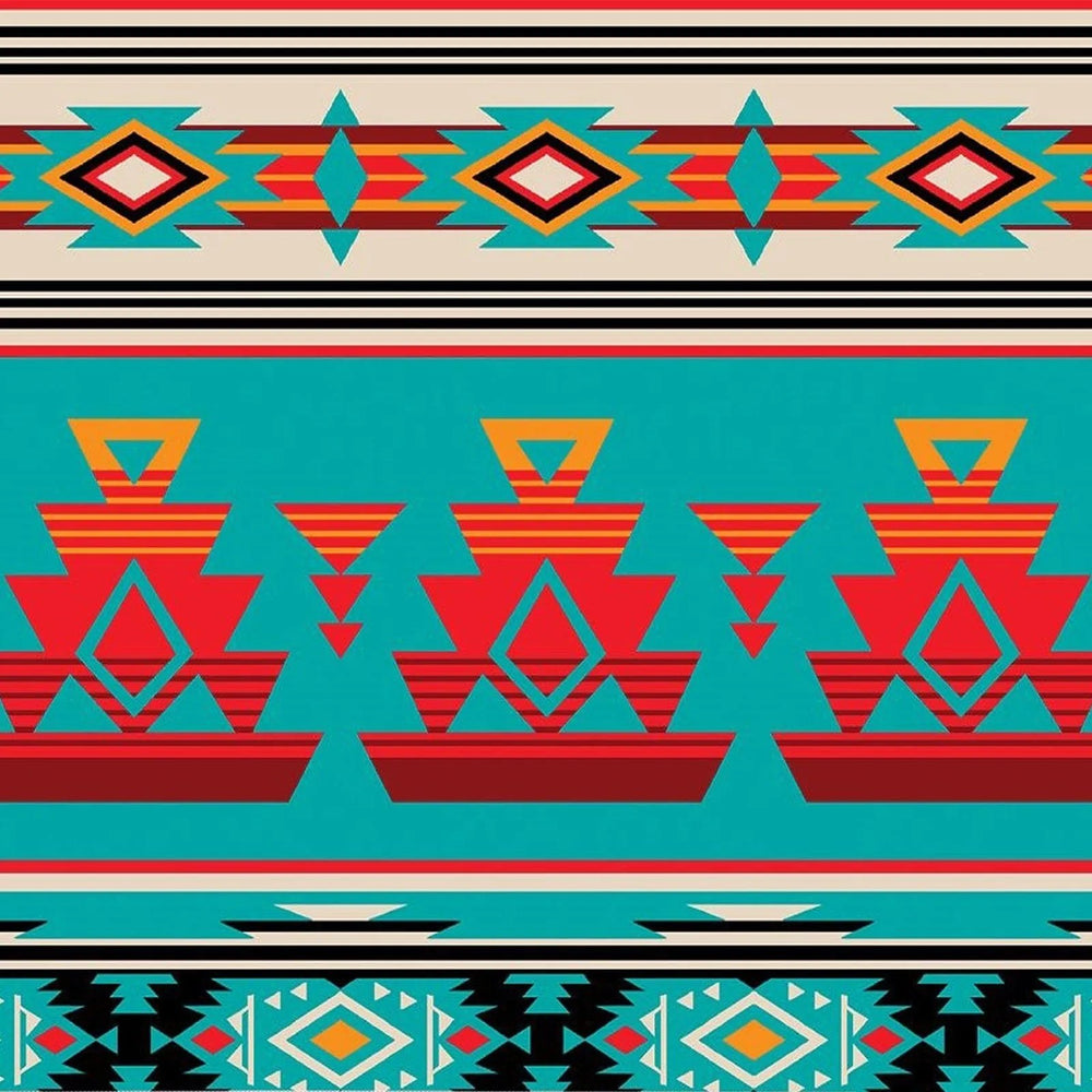 Rockmount Clothing Men's Native Pattern Fleece Western Shirt in Turquoise & Red - Rockmount Clothing