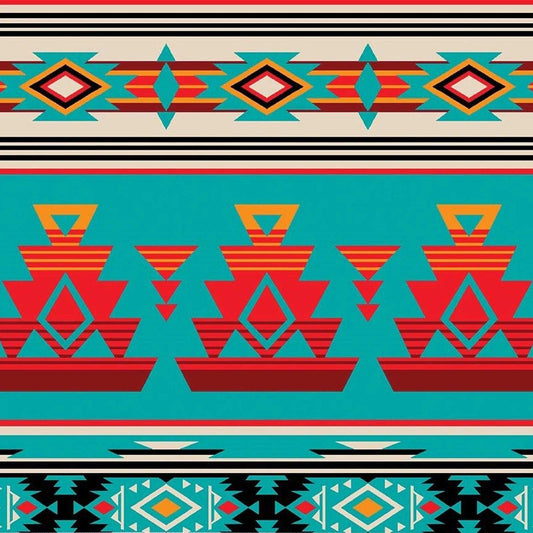 Rockmount Clothing Men's Native Pattern Fleece Western Shirt in Turquoise & Red - Rockmount Clothing - Flyclothing LLC