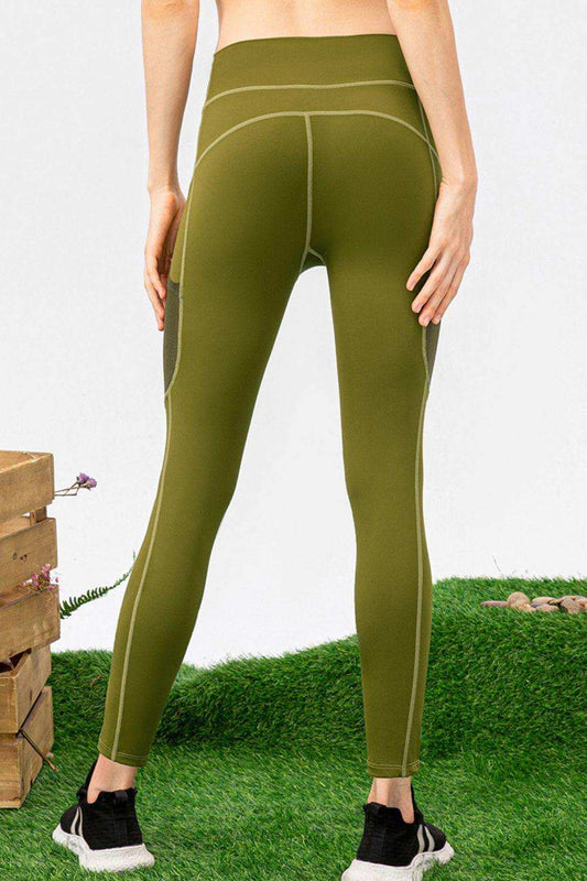 High Waist Slim Fit Long Sports Pants - Trendsi - Flyclothing LLC