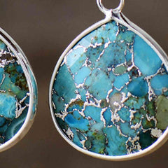 Natural Stone Teardrop Earrings - Trendsi