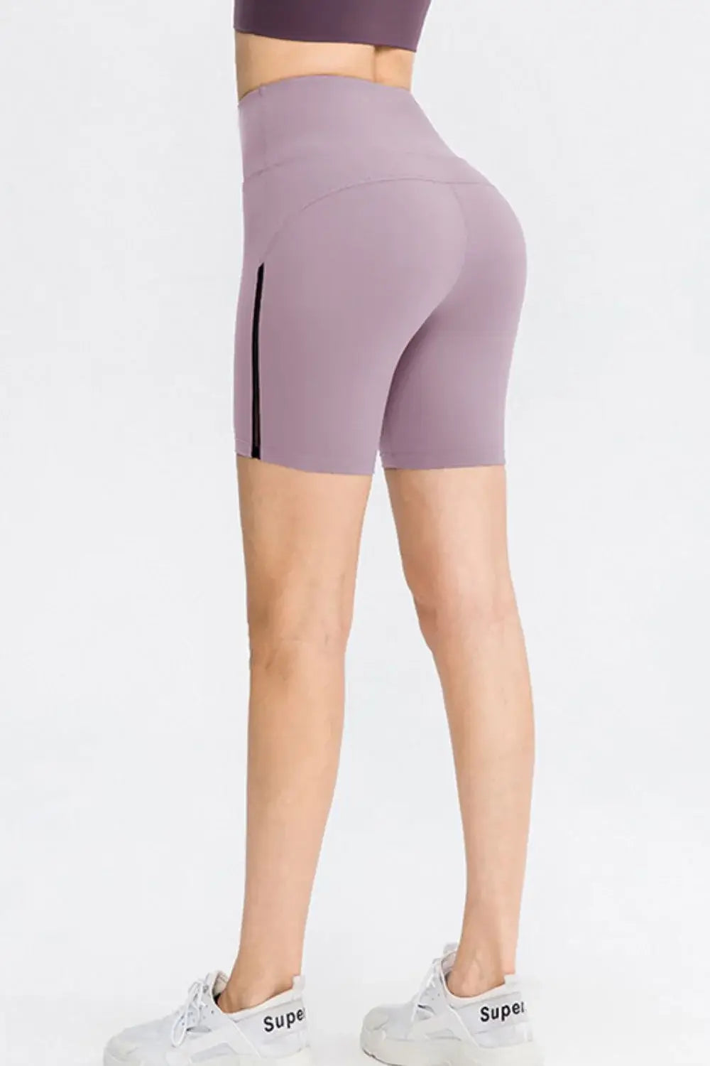 Wide Waistband Sports Shorts - Trendsi - Flyclothing LLC