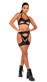 Roma Costume Studded Garter Belt Harness - Roma Costume - Flyclothing LLC