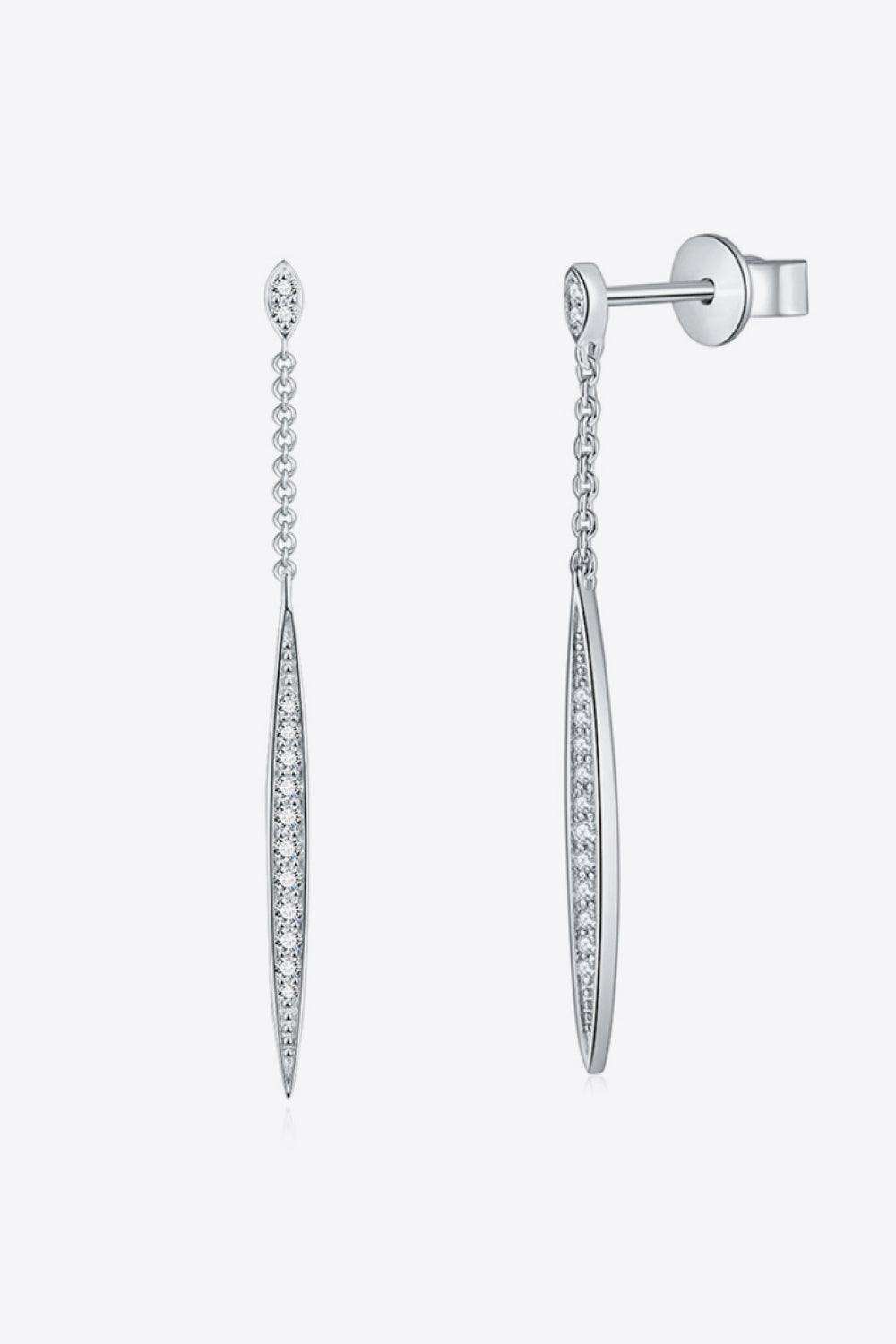 Elegant Moissanite 925 Sterling Silver Drop Earrings - Trendsi - Flyclothing LLC