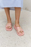 Forever Link Studded Cross Strap Sandals in Blush - Trendsi - Flyclothing LLC